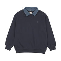 Sweet Campaign Denim Removable Collar Sweatshirt