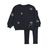 Olive Patch Sweatshirt Set