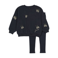Olive Patch Sweatshirt Set
