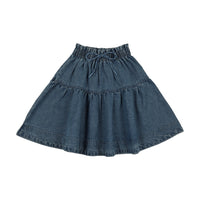 Denim Gathered Skirt